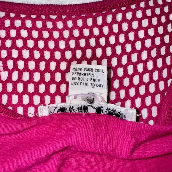 VTG 80s Off-Shoulder Top Hot Pink Women's Medium Workout Retro Y2K Barbie Party - Picture 9 of 16